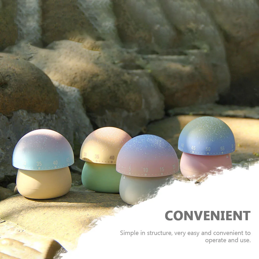 

1pcs Kitchen Timer Mushroom Shape Mechanical No Required Portable Cooking Baking Timer Time Reminder Plastic Kitchen