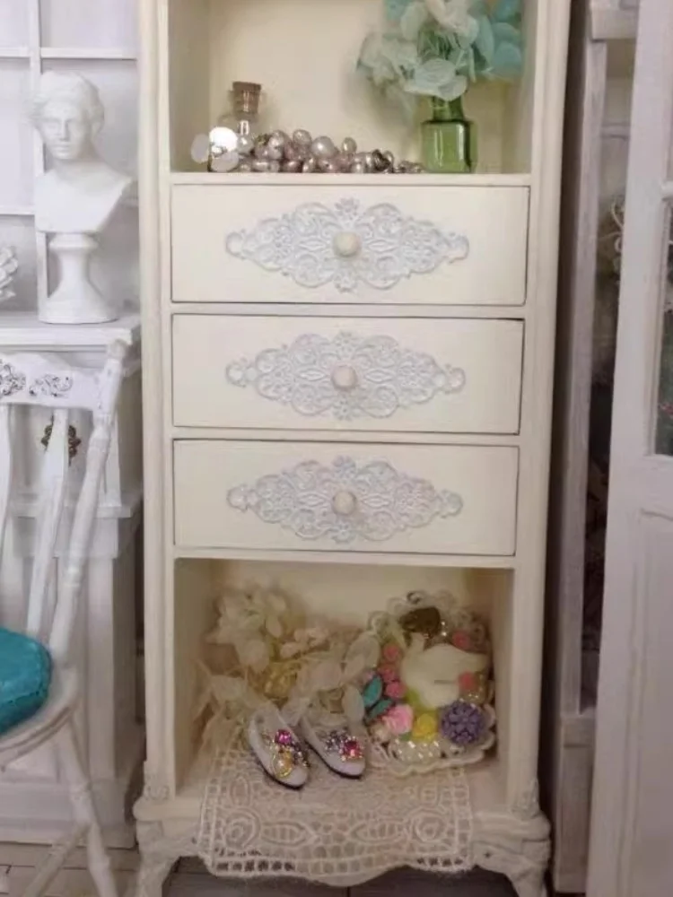 1:6 1:8 Domek dla lalek Mini model Akcesoria meblowe Retro Gablota Pełne lustro Bjd Blyth Żołnierz Lol miniaturowy wystrój