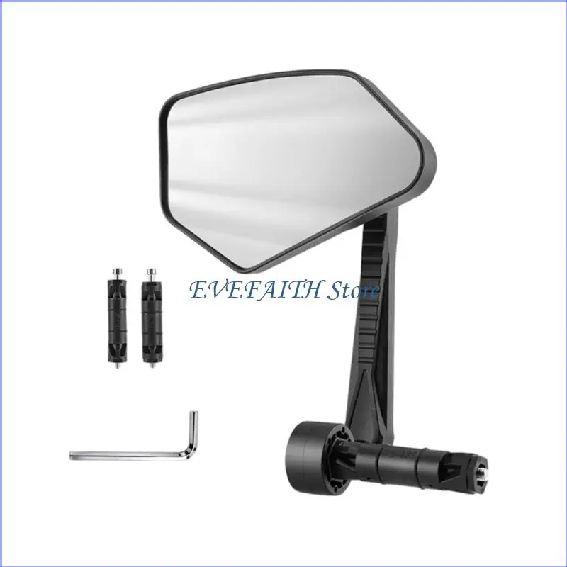

124B Ergonomic Nylon Bicycles Rear Visibilities Mirror Wide Reflection Area Providing Clear Back View For Commuters And Tourists