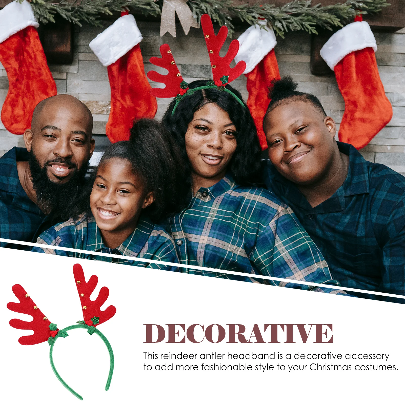 

Reindeer Antler Headband Christmas Party Festive Xmas Hair Hoop Holiday Costume Accessories Christmas Headband