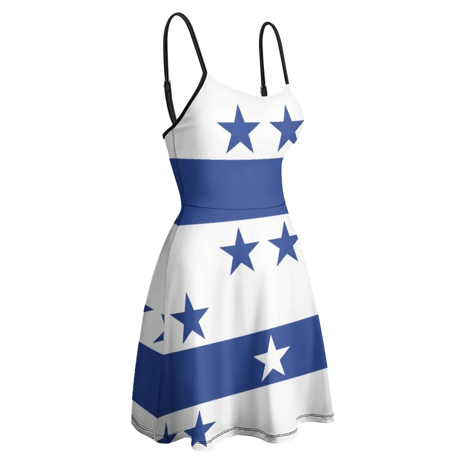 Vestido de Sling Feminino com Coquetéis Gráficos, Vestido Sexy, Vestido Novidade, Bandeira da Ilha, Humor