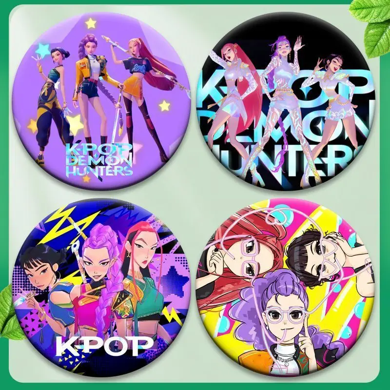 K-POP ルミ・ミラ・ゾーイ デーモンハンターガールズグループ 58mmピンバッジセット アニメコレクション バッグ用 K-POPグッズ ファン向け ハロウィン 誕生日プレゼント