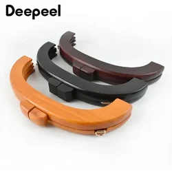 1/2Pc Deepeel 20*7.5cm Handbag Wooden Handle Kiss Clasp Fashion Women's Purse Frame Woven-Bag Replace Handles Hardware Accessory