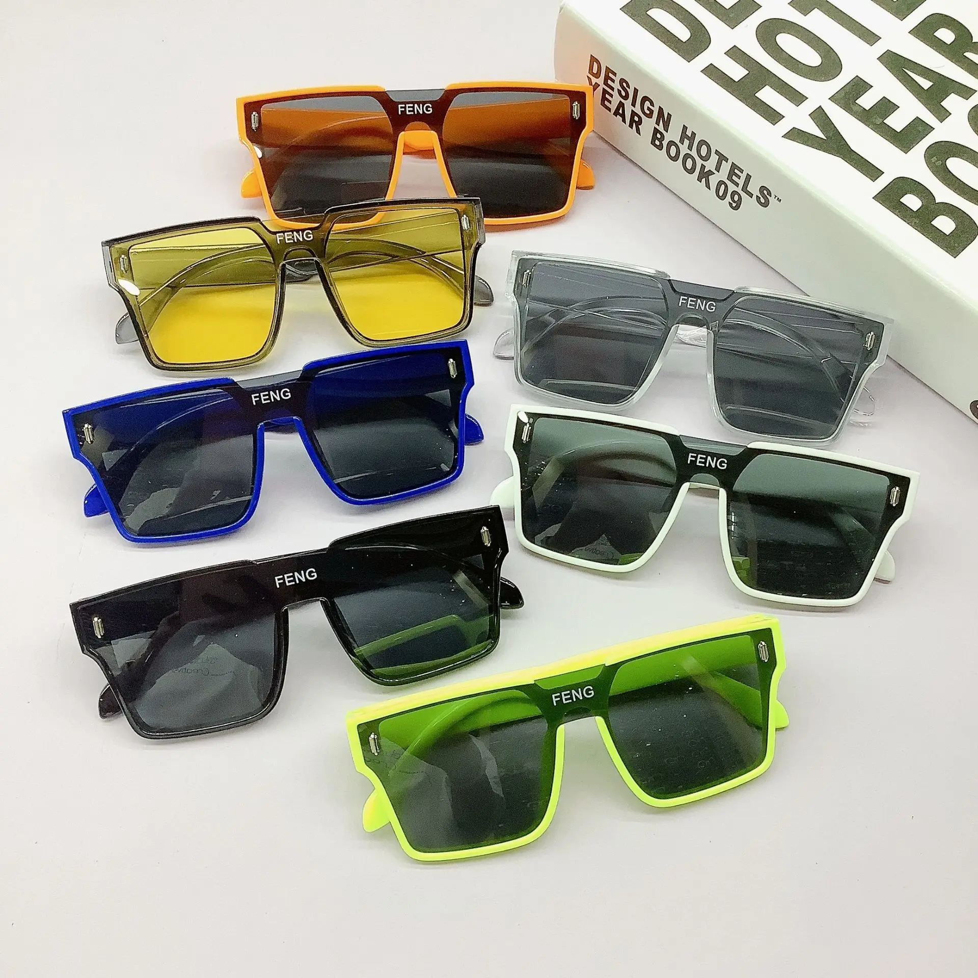 

2025 New Fashionable Children's Box Sunglasses For Boys And Girls, Trendy Casual Sunglasses, UV Resistant Full Frame Glasses