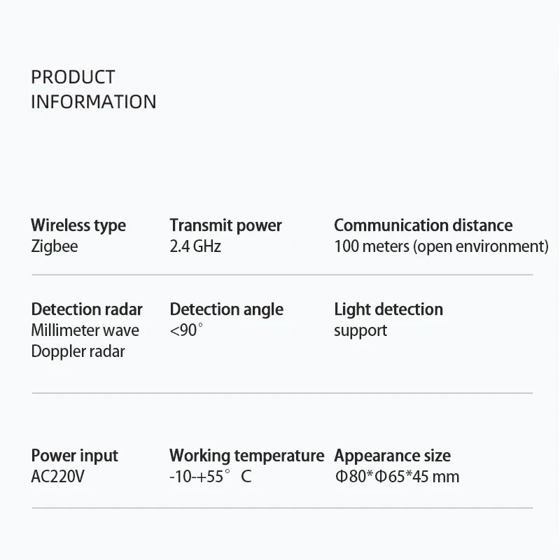 Aubess Tuya Zigbee Smart Human Body Sensor Wireless Ceiling-mounted Motion Sensor Intelligent Recognition Detection Sensor