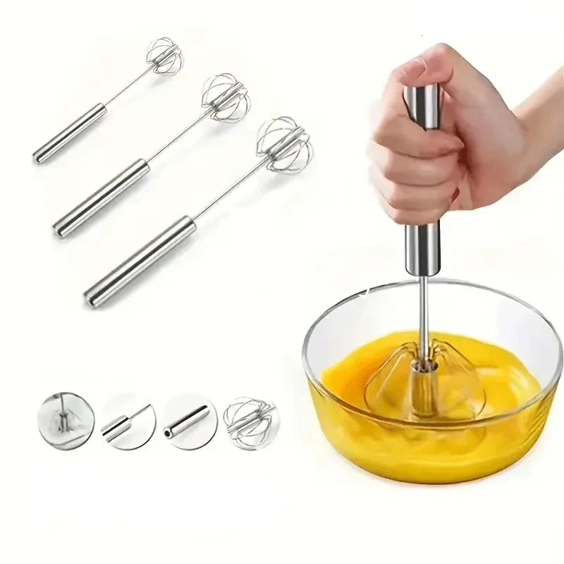 

Semi-automatic Egg Beater 304 Stainless Steel Hand Mixer Automatic Rotating Egg Mixer Kitchen Accessories Egg Beating Tool Whisk