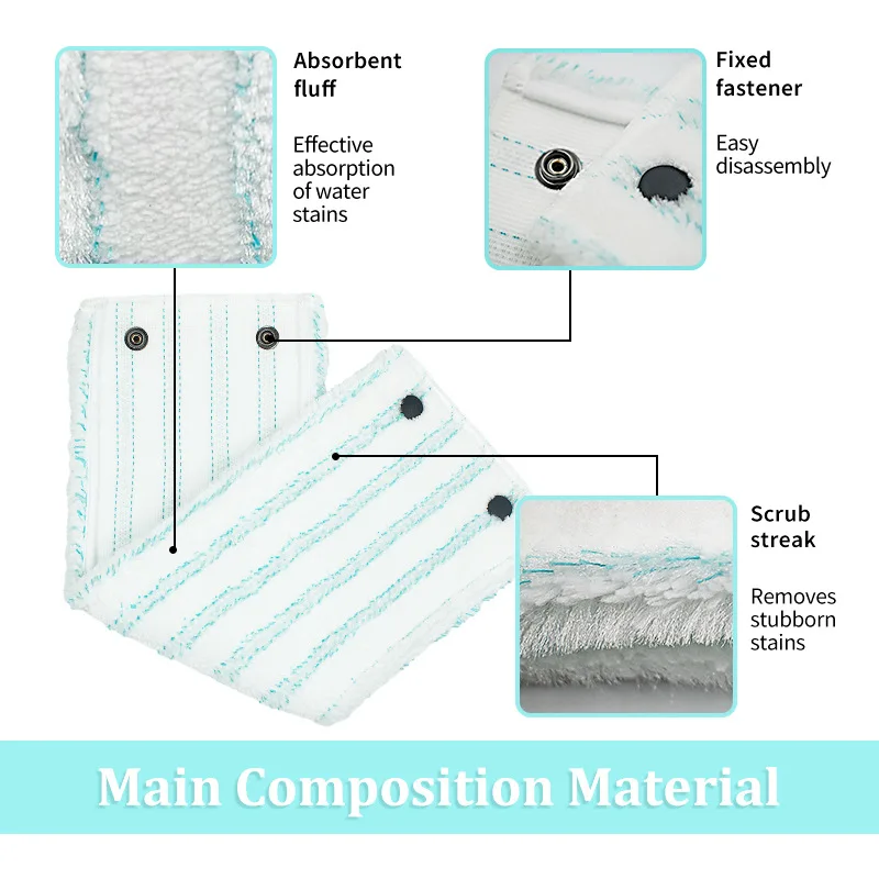 3PCS Replacement Wet & Dry Flat Mop Cloth Microfiber Mop Pad Accessories for Leifheit Floor Mop