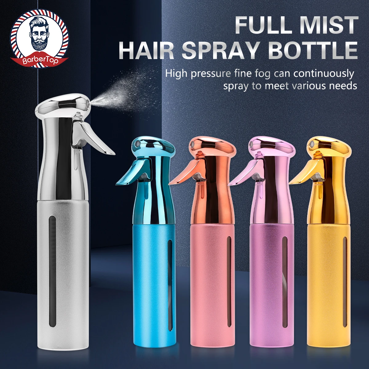 

300ML Spray Bottle Salon Barber High Pressure Water Can Hairdressing Continuous Retro Fine Mist Alcohol Disinfection Sprayer