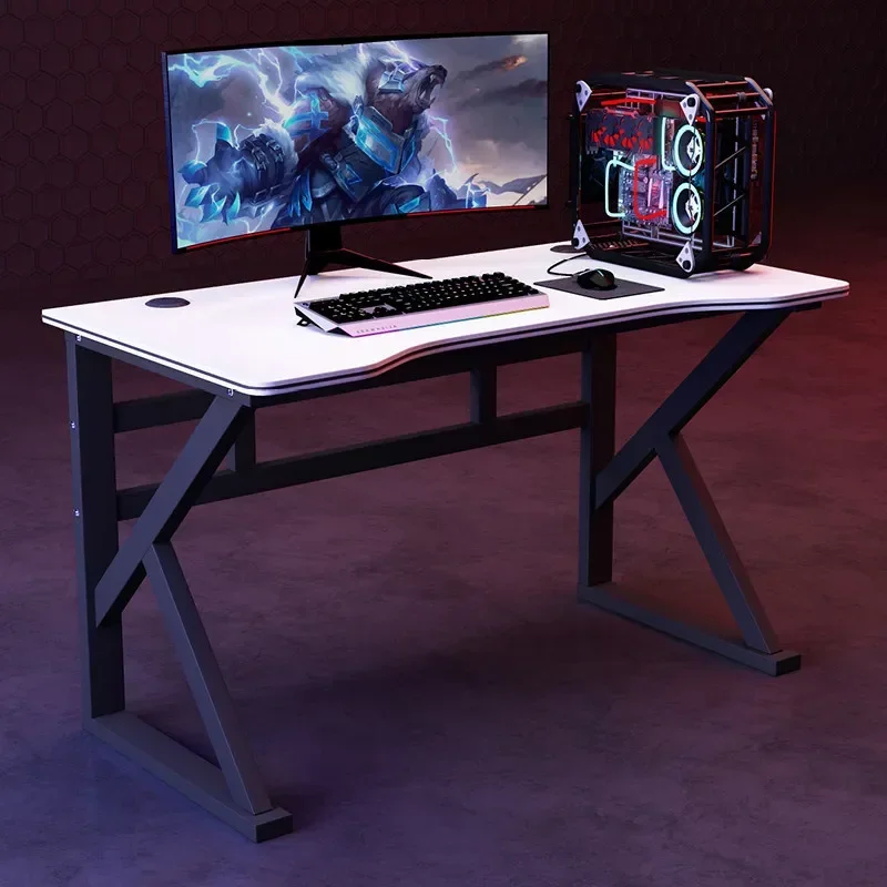 K Shape Gaming Desk Large Long Desktop Black Racing Gaming Table Home Office PC Computer Desk