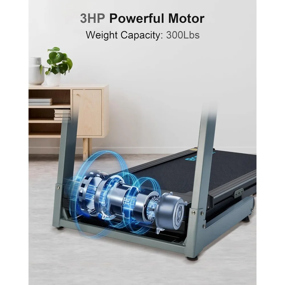 جهاز سير كهربائي قابل للطي عالي السعة 300 رطل، 3.0 حصان، 8.5 ميلا في الساعة، شاشة 17.5، ميل تلقائي، آلة جري للاستخدام المنزلي
