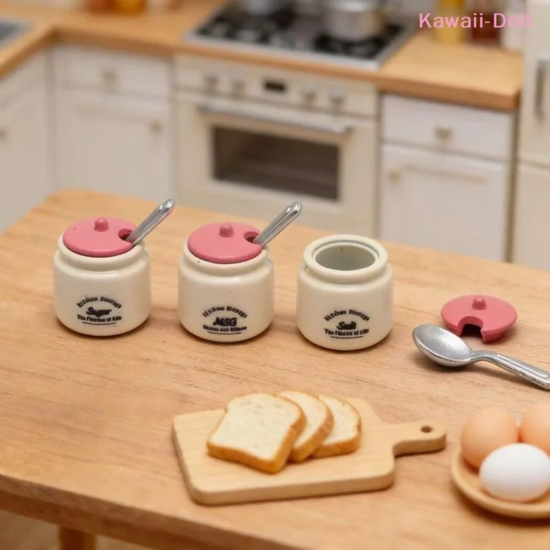 

Набор из 3 миниатюрных баночек для специй 1/12 для кукольного домика, модель для кухонной сцены, аксессуары для кукол, игрушки