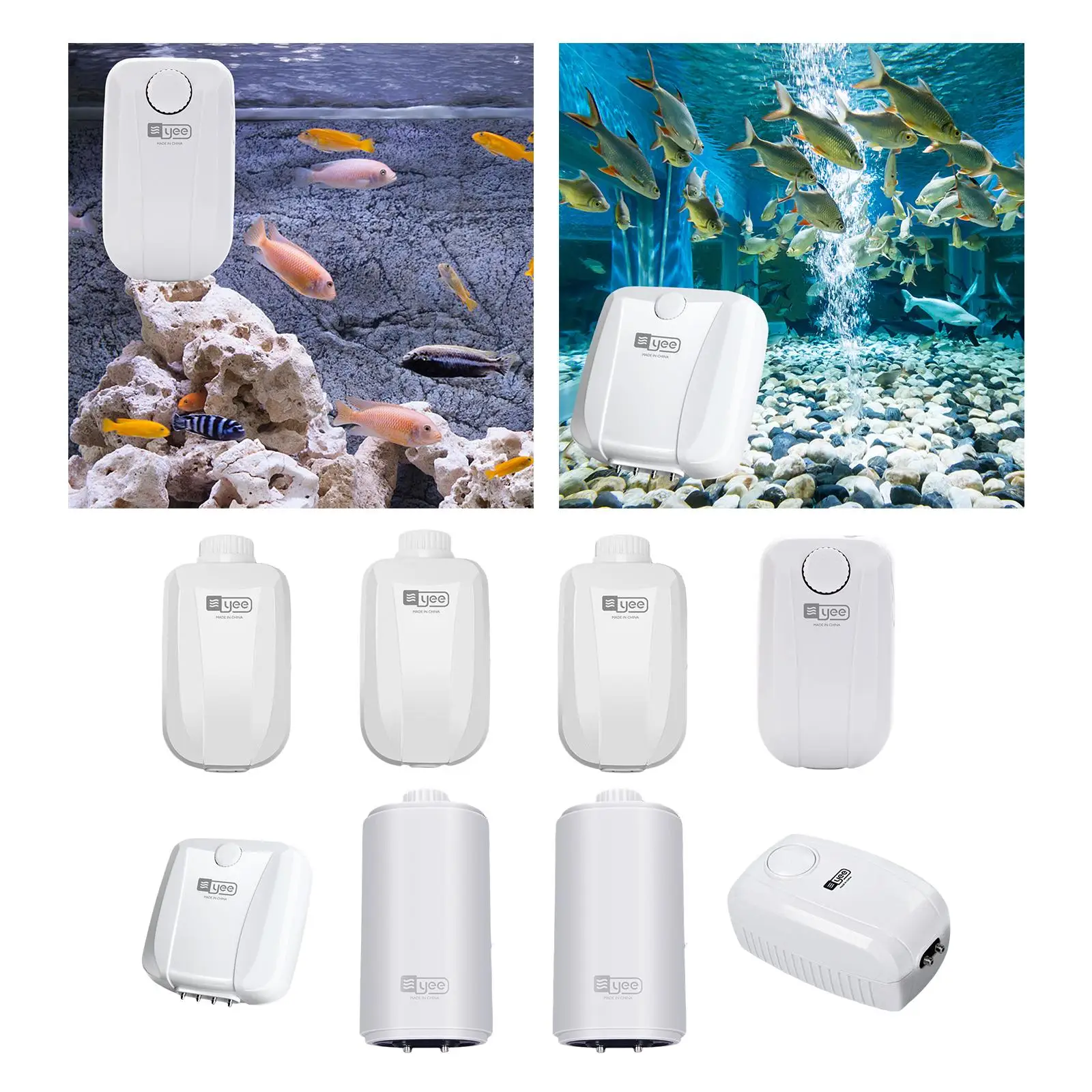Aquarium Air Pump Powerful Whisper Fountain Compact Pond Oxygen Aerator Pump