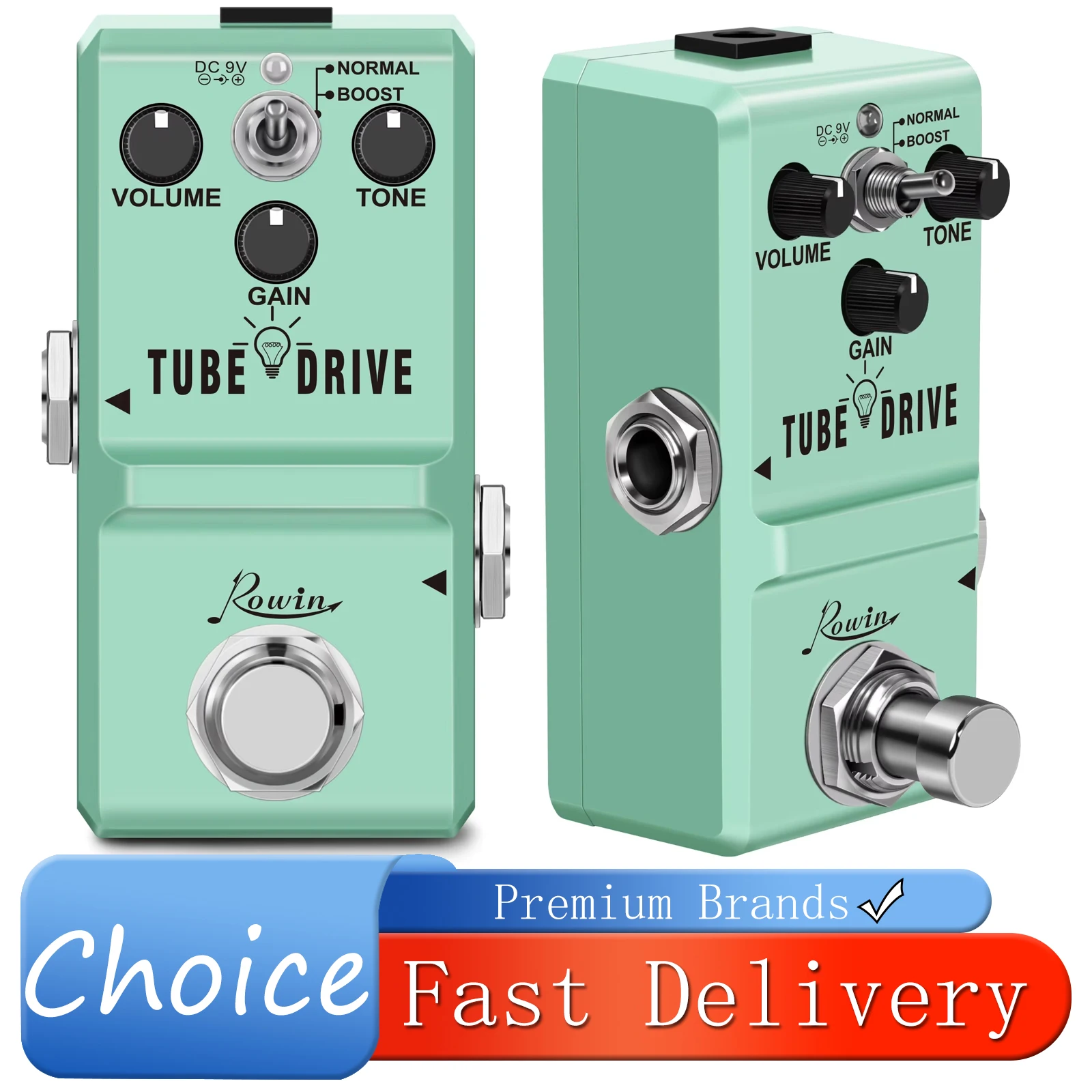 

Гитарная педаль эффектов ROWIN Tube Drive: ламповый драйвер, овердрайв, True Bypass, модель LN-328, аксессуары для электрогитары