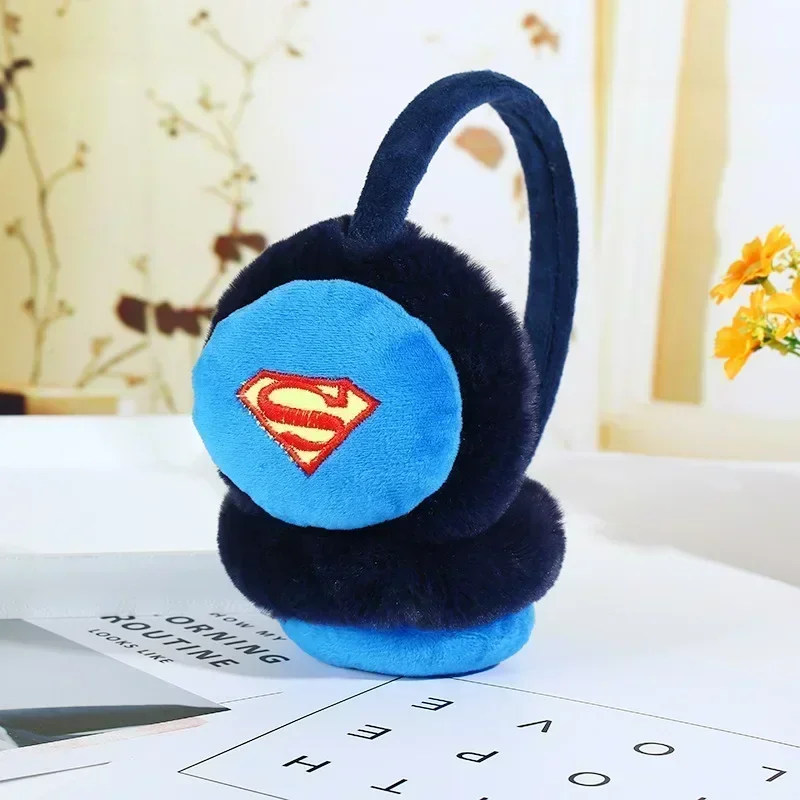 Disney Marvel Avengers Boys Winter Warm Spiderman Anime Peluche Children Earmuffs Thicken Cover Ears Kids Ear Muffs Headband Toy