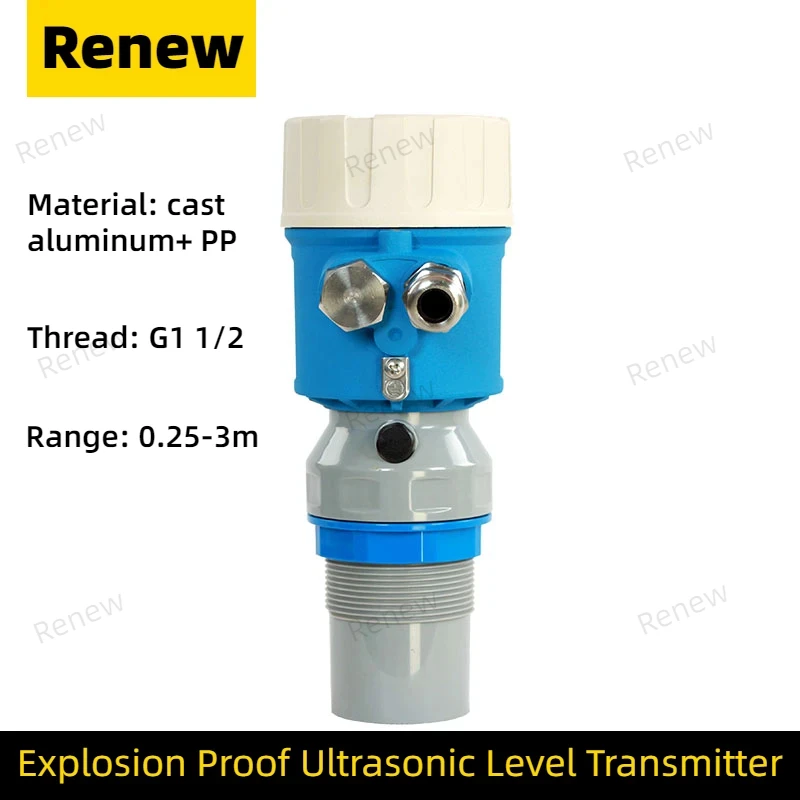 

Ultrasonic Level Meter Exolosion proof Sensor 5m 10m 30m Water Liquid Level Transmitter 4-20mA RS485 Relay HART