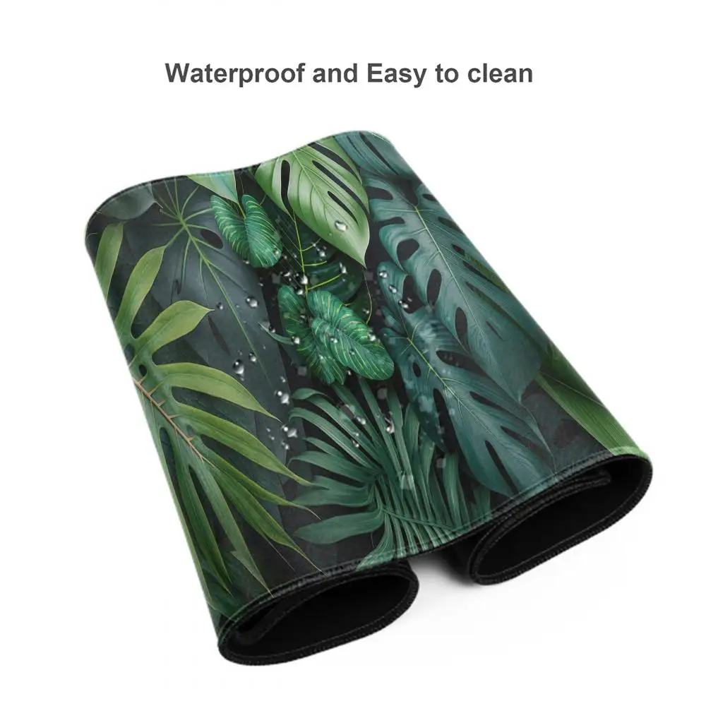 Green Tropical Plant Mouse Pad Gamer Accessory Large Home Mousepad E-sports keyboard pad Soft Carpet Non-Slip Computer Table Mat