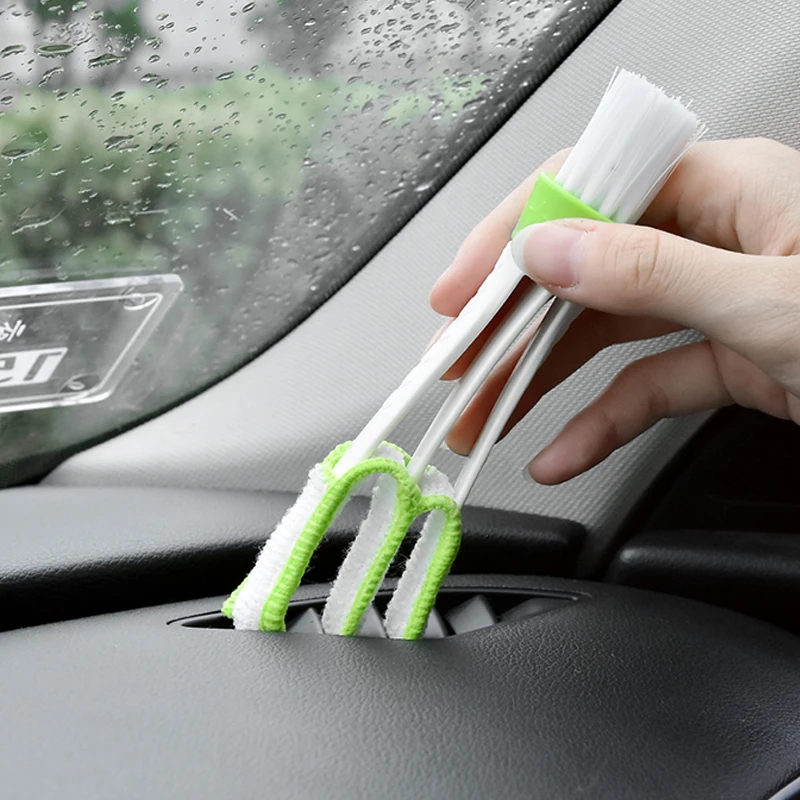 Car Brush Dust Tools Auto Cleaning Accessories Plastic Auto Air Conditioner Vent Blinds Gap Cleaner Dual-purpose Car Accessories