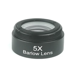 1.25 Inch 5X Barlow Lens FMC Optical Glass With Front M28*0.6mm Filter Threads for Telescope Eyepiece