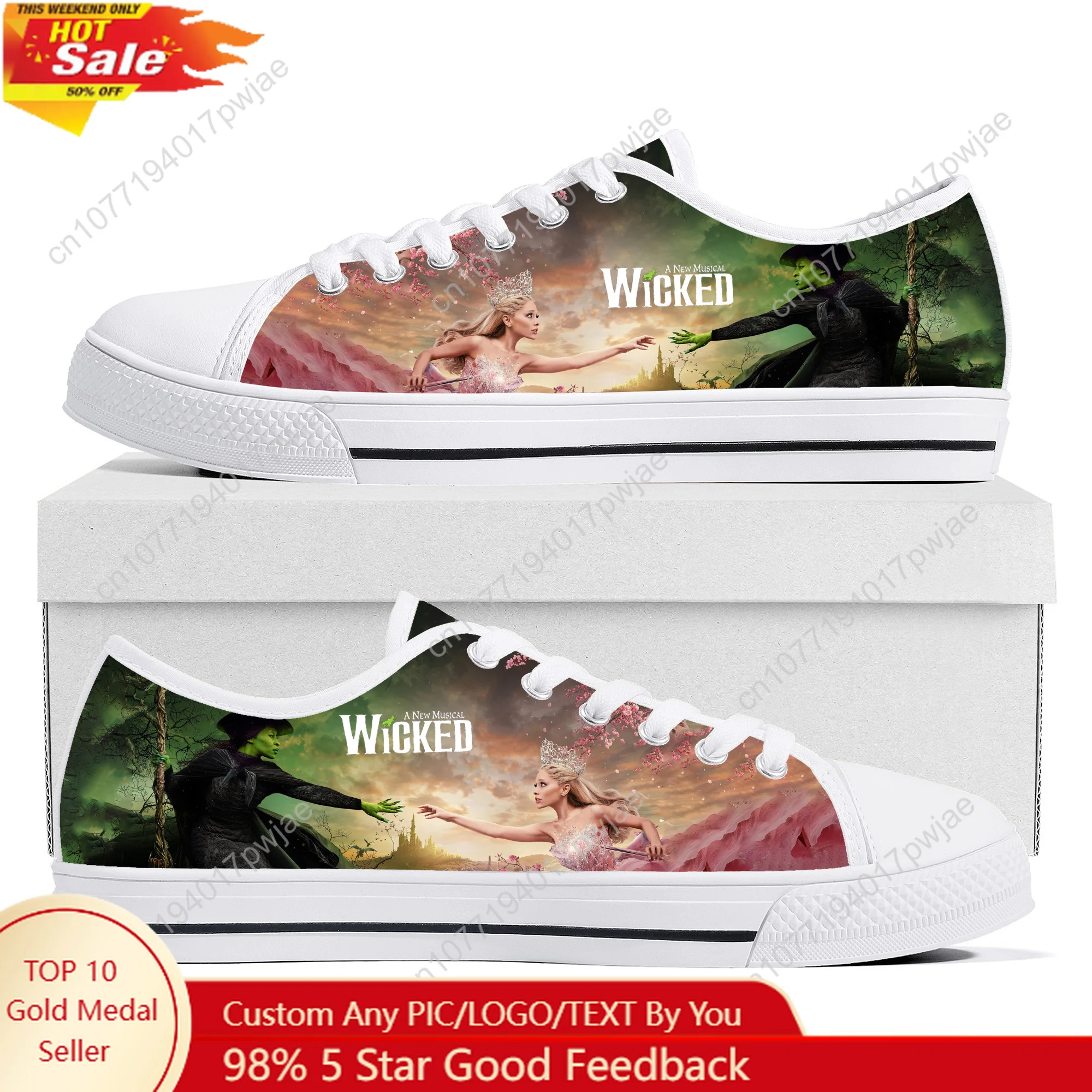 

Wicked the Musical Low Top Lightweight Flat Sneakers Mens Womens Canvas Sneaker Casual Couple Hiking Lightweight Shoes