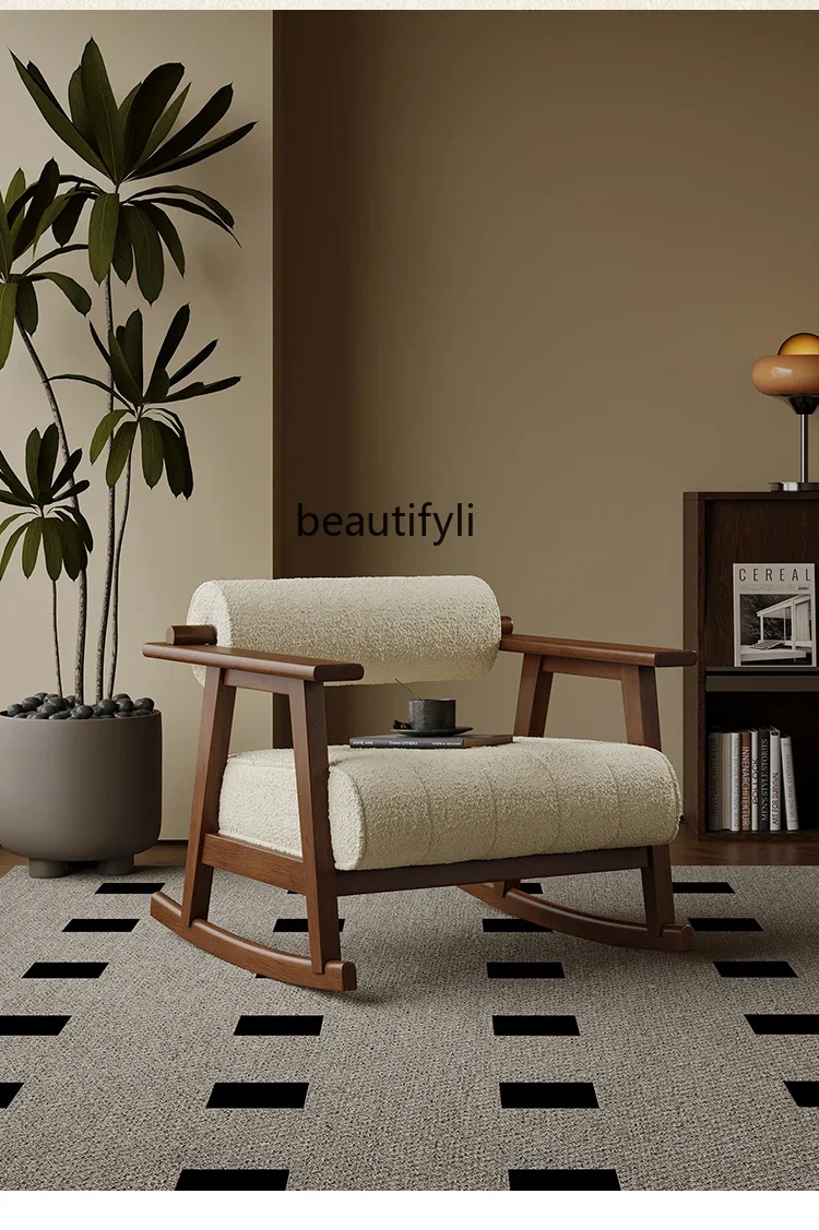 Japanese Style Log Leisure Single-Seat Sofa Chair Retro Designer B & B Living Room Lazy Bone Chair