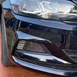 Front Bumper Splitter Fog Light Eyebrows Spoiler Decorative Trim Tuning Diffuser  For VW POLO MK6 Virtus 2017-2021 Kits Black