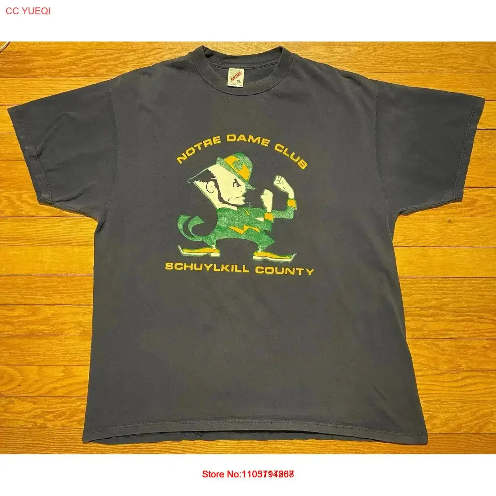 Vtg 90s Schuykill County Notre Dame Club Fighting Irish T Shirt Size XL vintage Washed fashion Slightly Comfortable vintage
