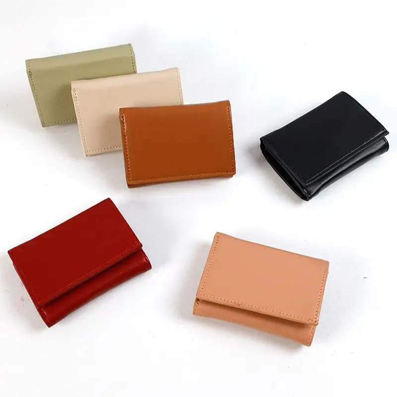 1Pcs Loss Prevention Tri-fold Coin Purse Travel Card Case Multi-functional Colourful Portable 2-In-1 Coin Clip Organizer Wallet