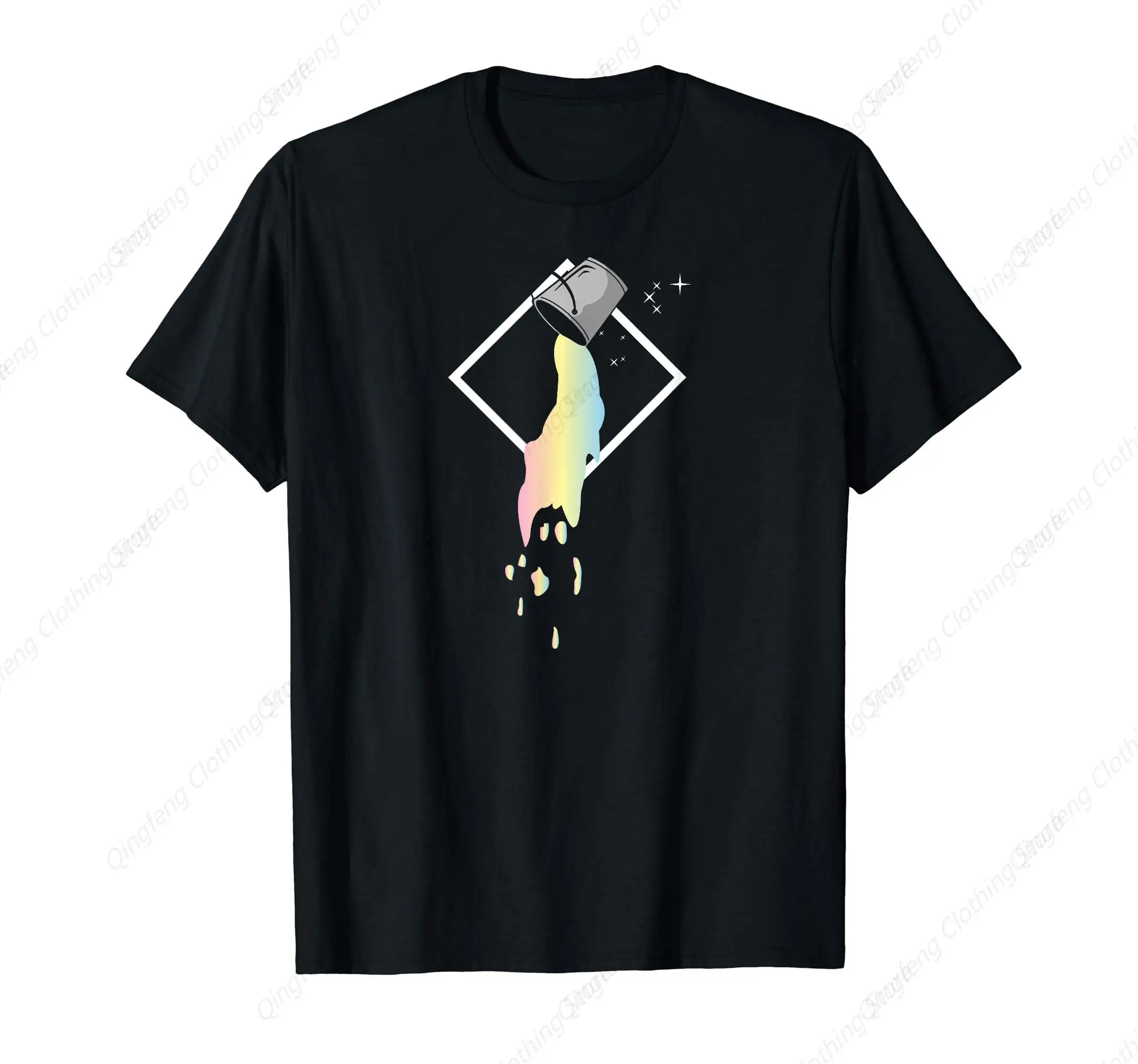 Graphic Great Wave Paint Bucket Color Galaxy T-Shirt