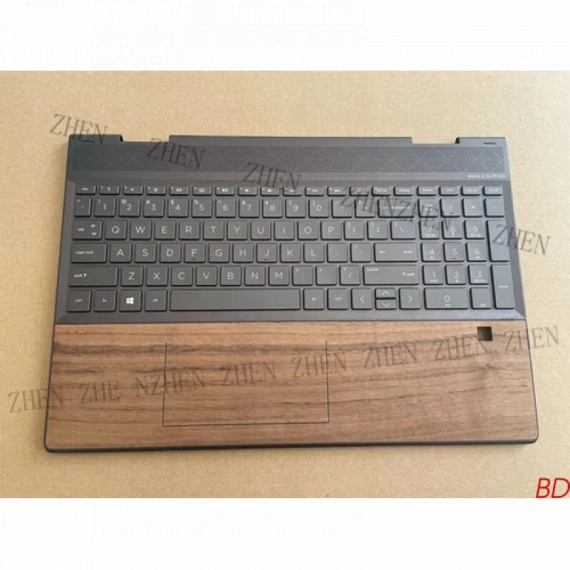 

Y For HP ENVY 15-DR Laptop Palmrest C Shell W/ Keyboard Brown WoodGrain L65684-001