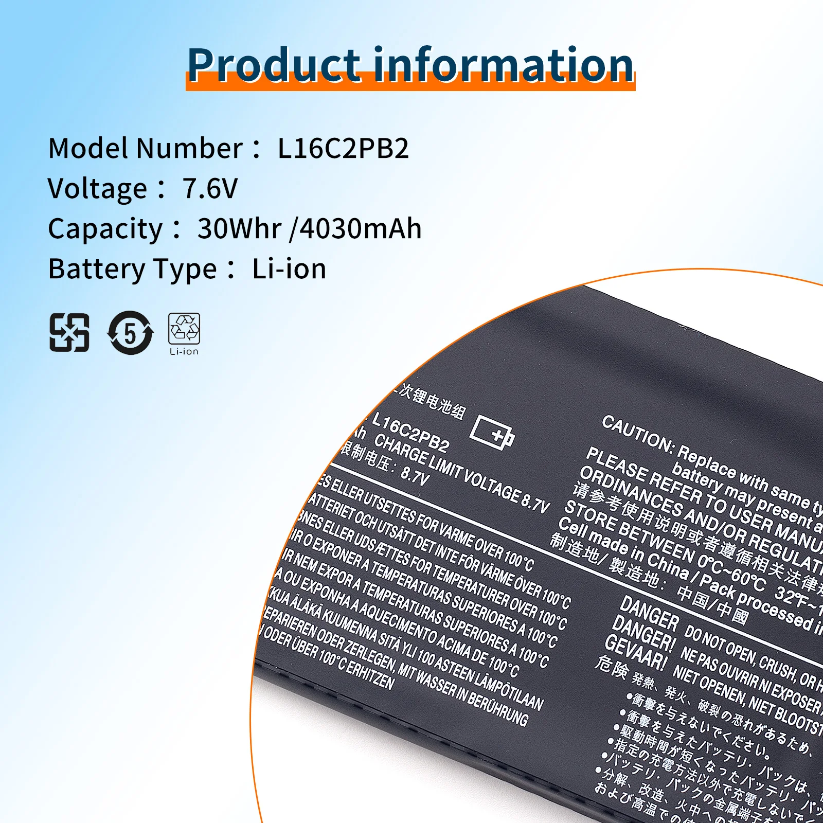 Imagem -05 - Bateria do Portátil Bvbh para Lenovo Lenovo 32015abr 15isk320-15ikbr 320-15ikbr320-17ikb Bvbh L16c2pb1 L16c2pb2 L16l2pb3 5000-15