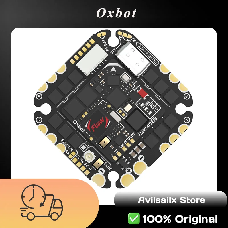 Oxbot Flow AIO45 45A 4in1 ESC AIO FC STM32F405 ICM42688P Built-in ELRS 2.4G OX32 Firmware 25.5mm For FPV Drone