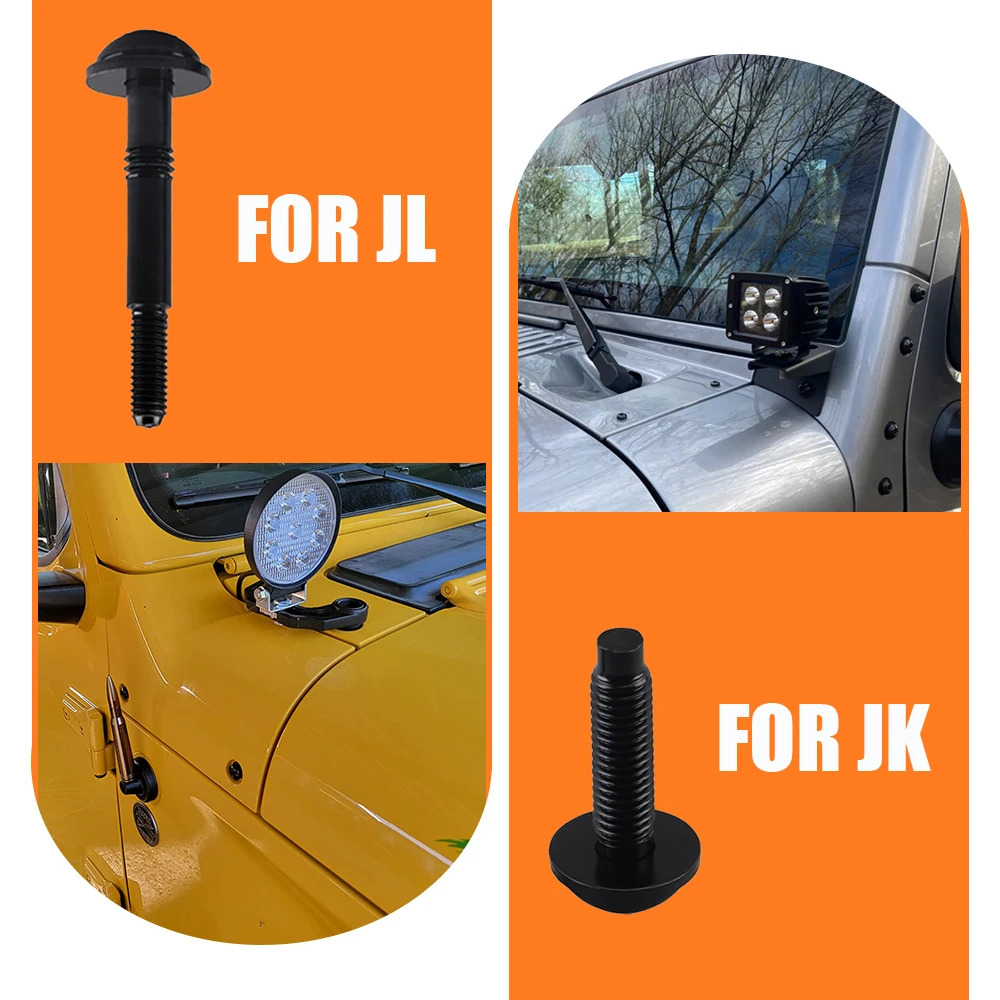 for Jeep Wrangler JK JL 2007-2024 M8 Torx Screws Bolts Replacement for Pillars Windshield Frame Hard Full Doors Hinges