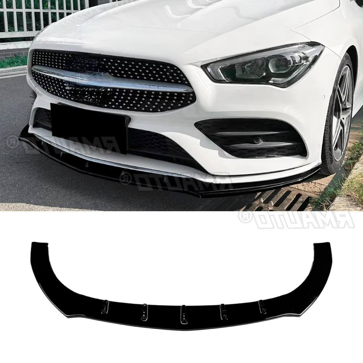 

For Mercedes Benz CLA Class C118 X118 AMG 2020-2023 Car Front Bumper Spoiler Lip Diffuser Modification Part Bumper Guard Protect