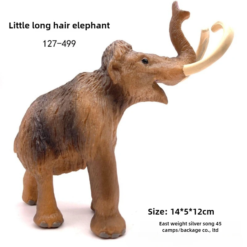 Realistic Solid Animal Figure Kids Toy Mammoth Elephant Model Ornament Elephant Figurine for Children's Cognition