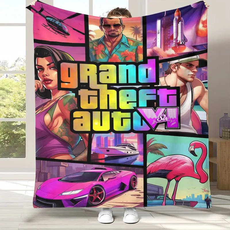 Game G-GTA San Andreas Soft Flannel Throw Blanket,Cozy Warm Blanket for Bed,Sofa,Living Room,Picnic,Camping,Home Decor,Gift
