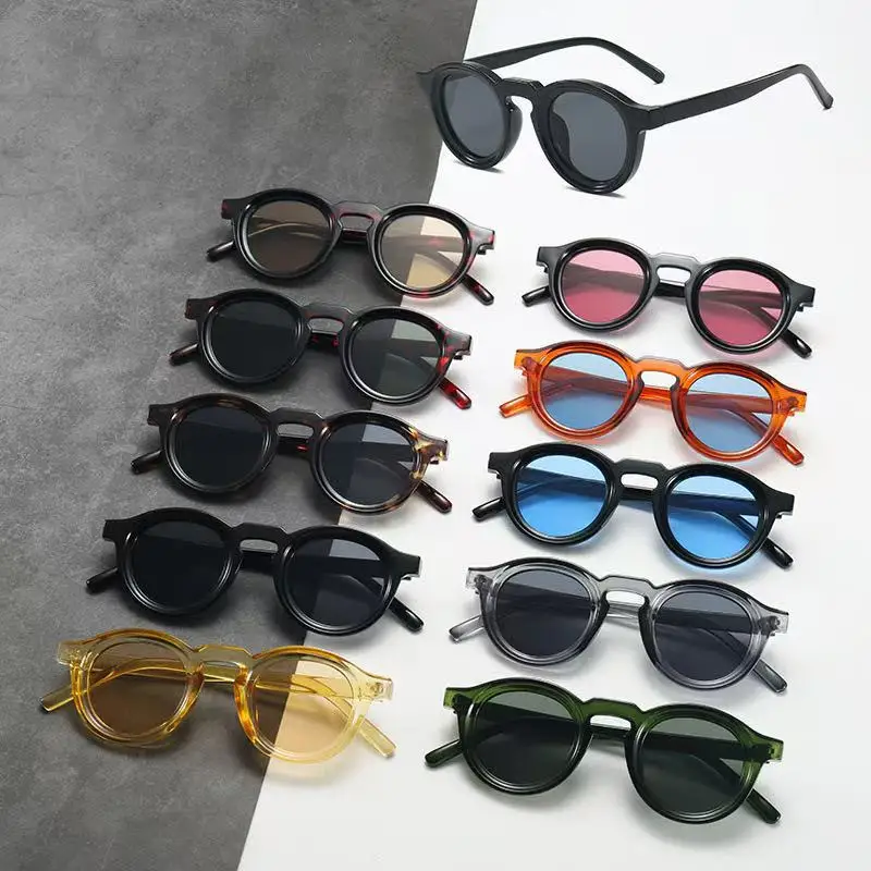 Nuevas Gafas de Sol Redondas Vintage para Hombre y Mujer, Gafas de Sol Circulares de Marca, Gafas de Sol Ovaladas para Hombre y Mujer