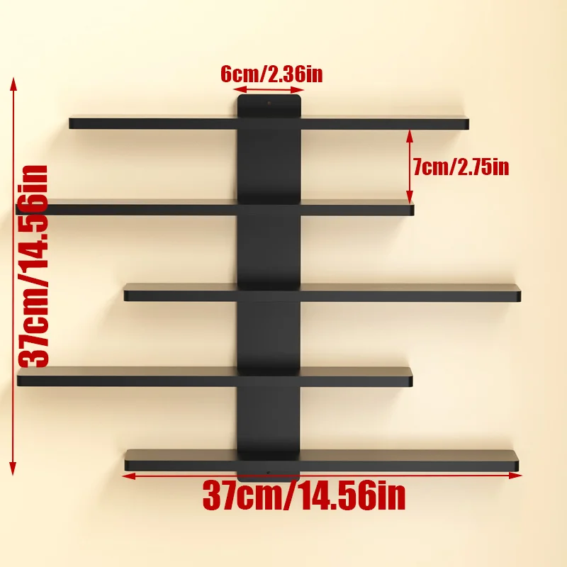 5-Layer Wall Mounted Multifunctional Display Rack, Used For Office And Home Decoration, Storage Rack For Decorations And Items