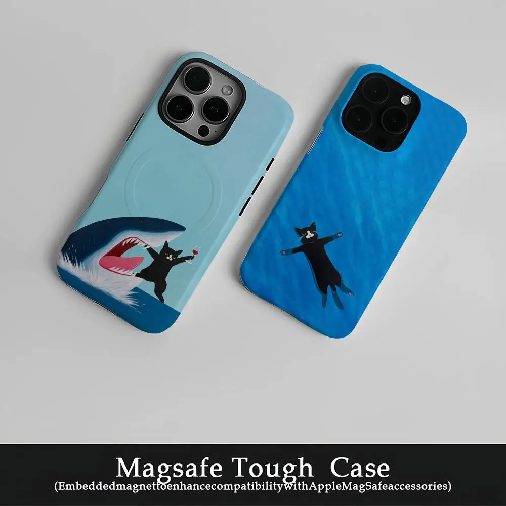 

Funny Cat Daily Life Phone Case Film Korean INS for iPhone 16 15 14 13 12 11 Pro Max Plus Luxury Magnetic Double-layer Cover