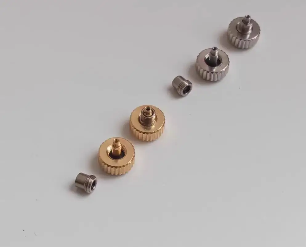 1 Piece Steel Screw Down Threaded Watch Crown 4.0mm-7.0mm Head Diameter Tap 0.9mm with Case Tube 2.2mm 2.5mm 2.8mm W2315