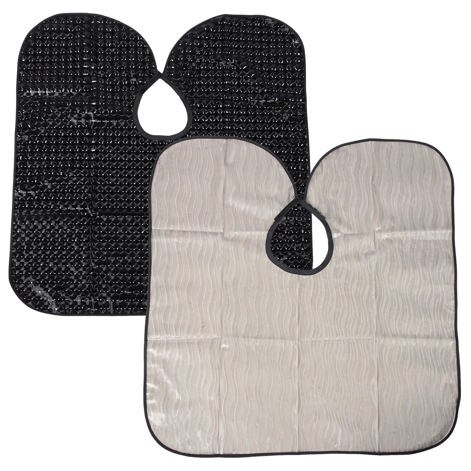 

2Pcs Hairdressing Shawl Hair Dye Cape Reusable Plastic Cutting Coloring Salon Beauty Tools Black Water Cube Pattern