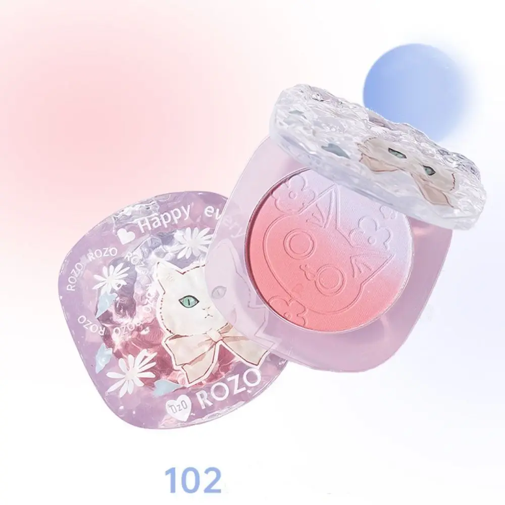 Fashion Peach Pink Gradient Color Blusher Matte Finish Waterproof Face Blush Palette Fine Flash Natural Nude Cream Blush Beauty