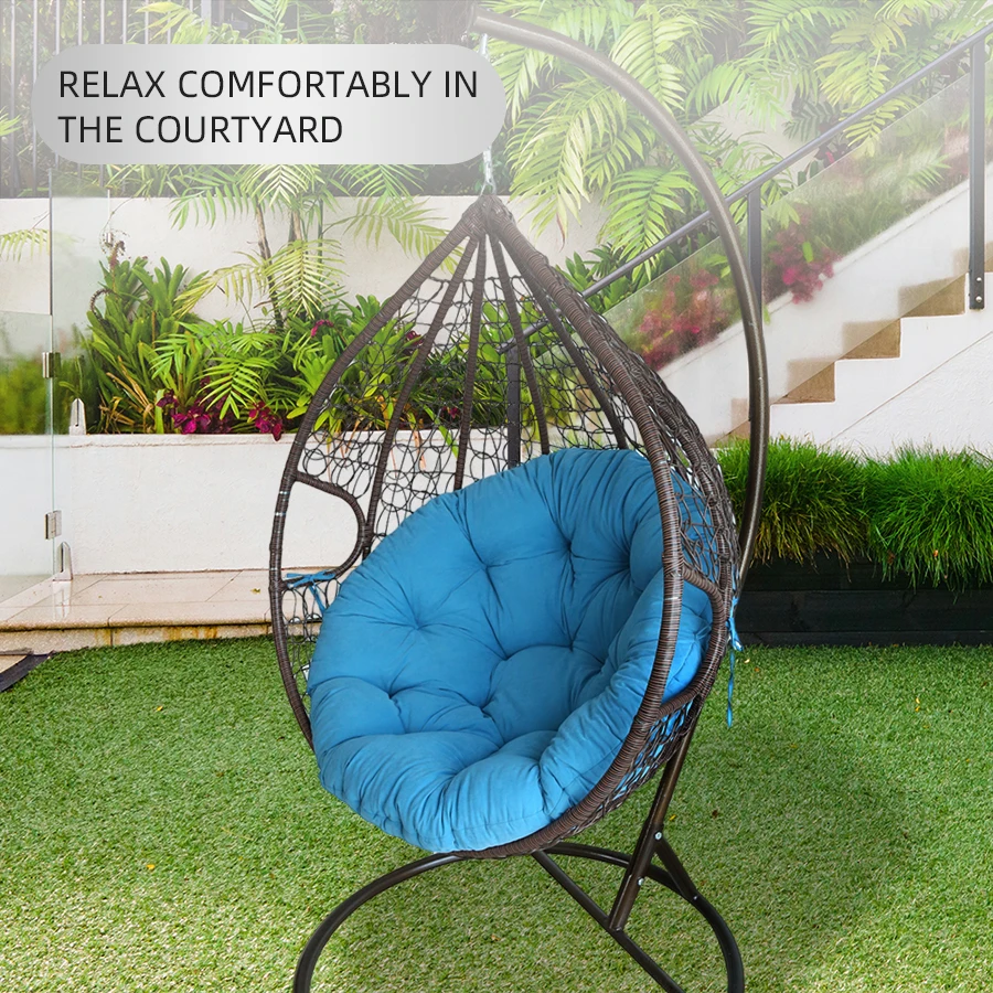 

Papasan Chair Cushion, Tufted Papasan air Cushion with Round Pillow, Outdoor Papasan Cushion with Non-Slip Ties