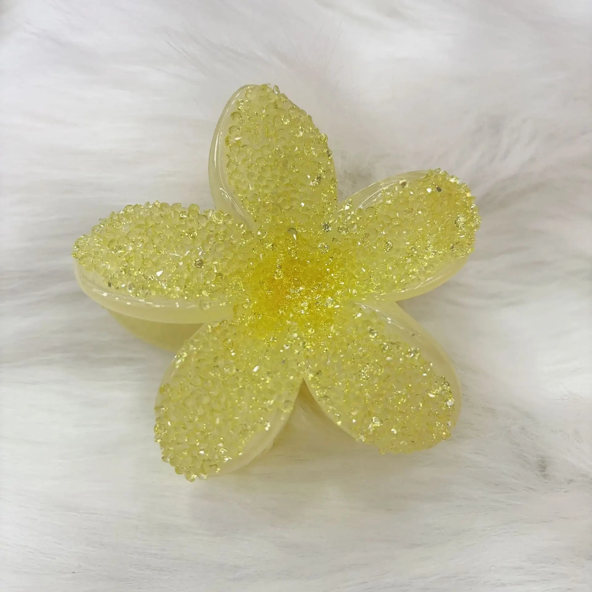 Nouvelle pince à griffes de fleur de forage à eau-Style haut de gamme, pince requin pour cheveux chignon, accessoire de cheveux scintillant pour les femmes