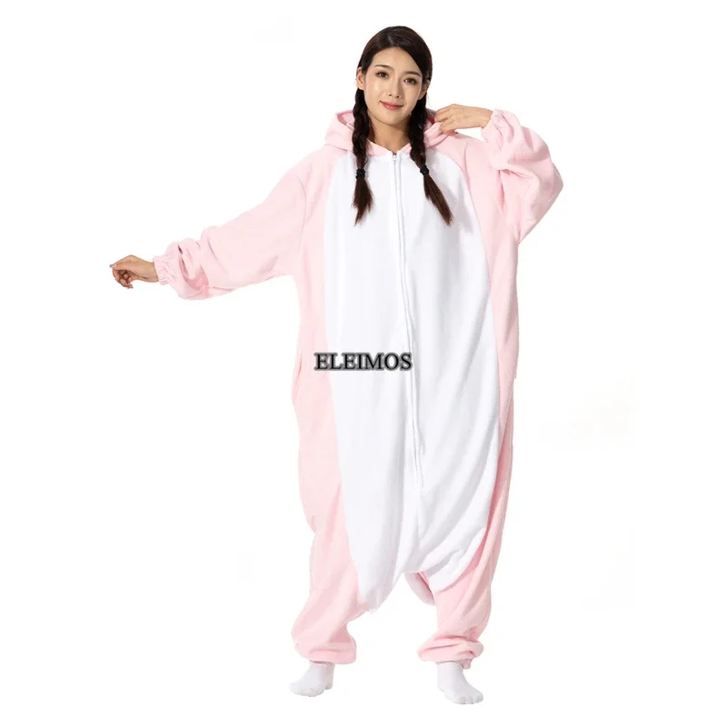 Eleimos Halloween Onesie rosa Axolotl für Damen Herren Erwachsene Tier Kigurumis Pyjamas Cartoon Pyjama Homewear Cosplay Kostüm