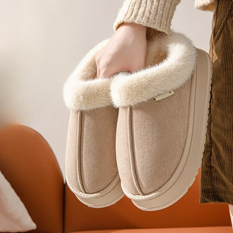 Shoes women Fluffy Slippers for Autumn 2025 Winter Indoor EVA Thick Sole Anti-Slip Warm Unisex Slippers for Men botas 부츠 겨울신발