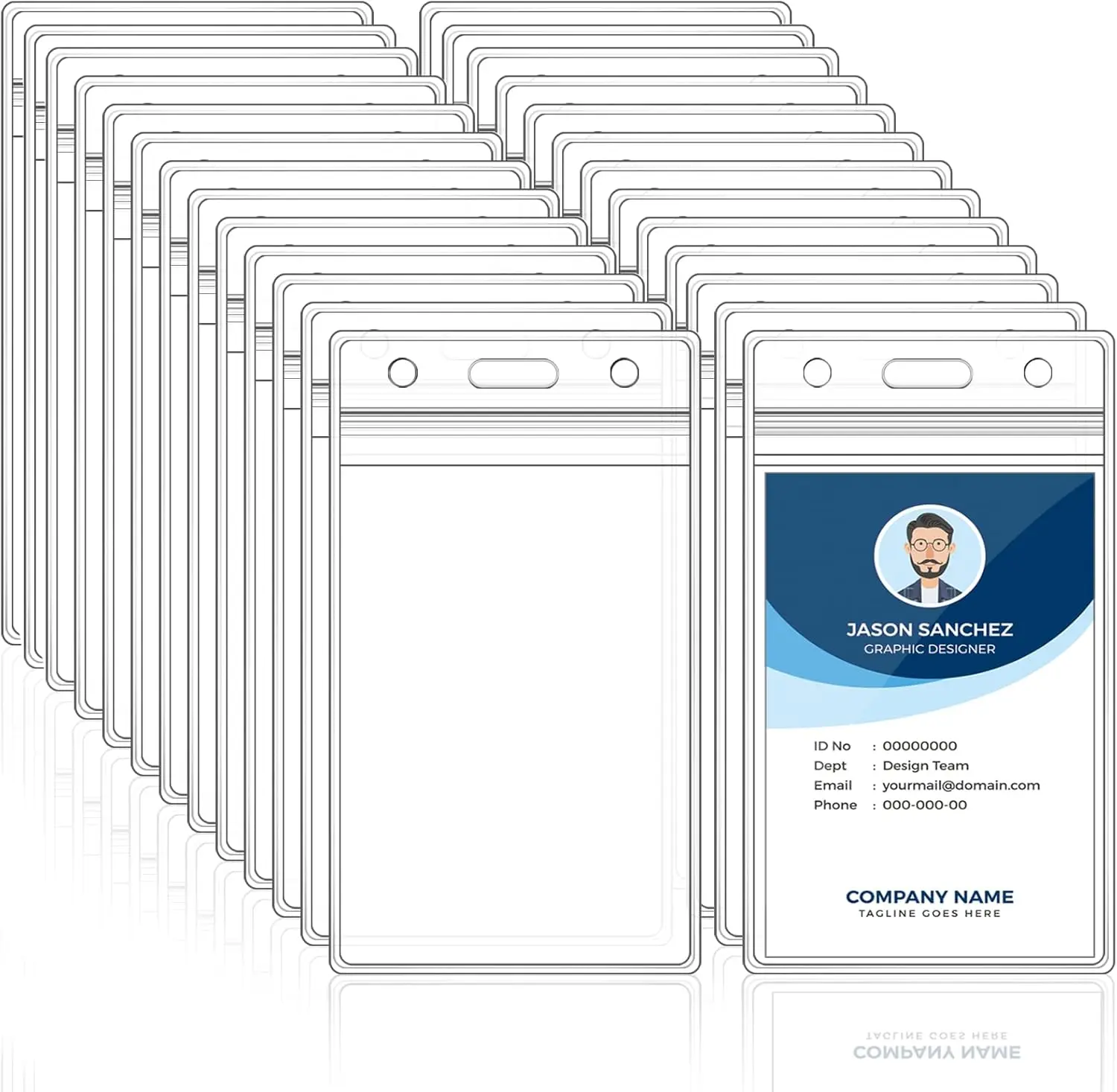 

100 Pcs Clear ID Badge Holders with Resealable Zip for Office School Conference