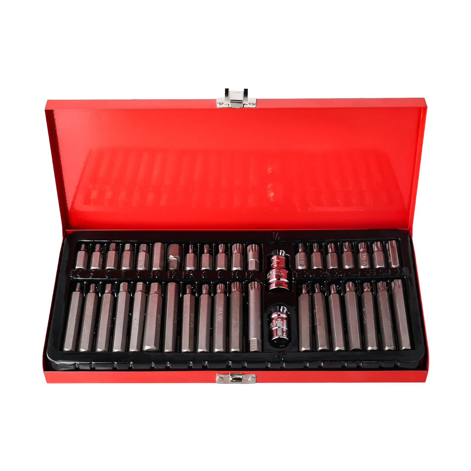 Podofo 40-teiliges Steckschlüssel-Set, Autoreparatur-Werkzeug, Sechskant-Stern-Torx-Spline, Schlagschrauber-Bit-Set für Auto-Reparatur, Professionelles Metallbearbeitungs-Kit – Detail 1