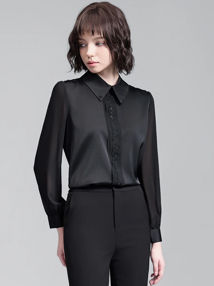 قميص AIyssa نسائي احترافي بأكمام طويلة، رائع وأنيق وناعم ومريح. أنماط جديدة لخريف وشتاء 2025