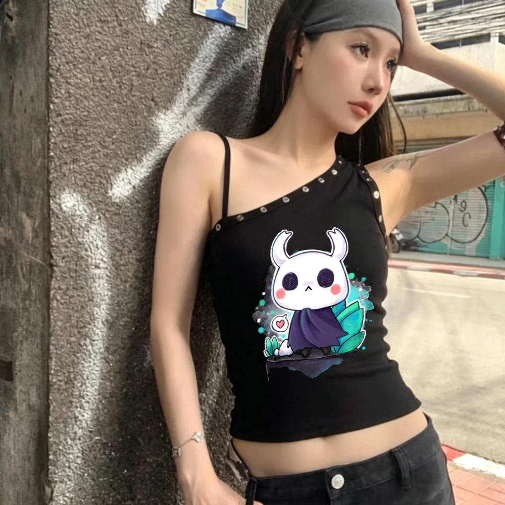Hollow Knight crop top shoujo vintage scene  gyaru t-shirt korean fashion y2k streetwear kawaii emo