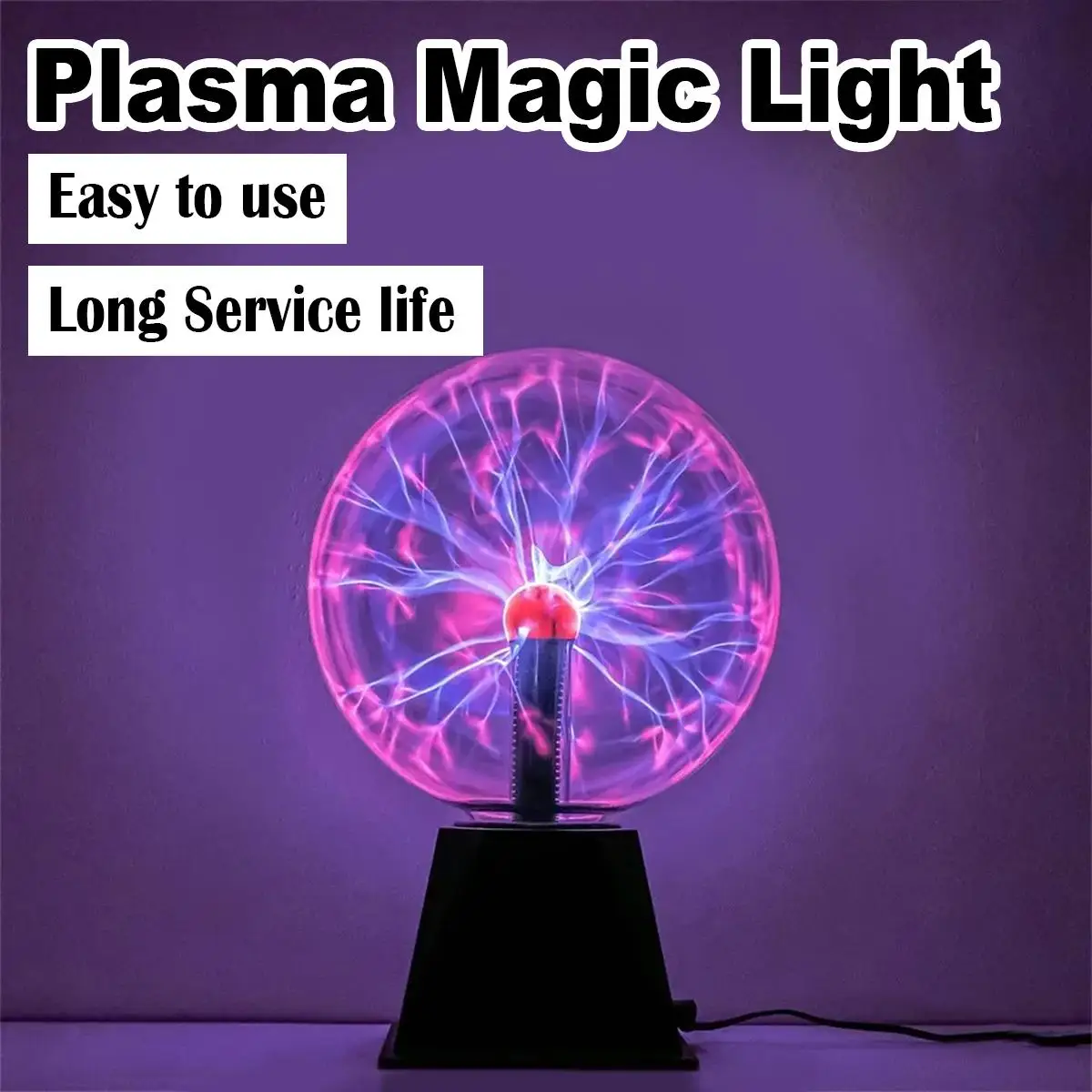 Plasma Lamp Eu Plug Sensitive Light Ball Globe Magic Usb Electricity Electric Powered Static Lightning 4Inch Mini Bulb Touch Red